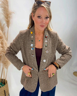 Bailey Tweed Blazer 'Brown & Beige' pre order