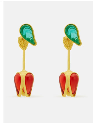 Tulip Earrings Gold/Multicoloured