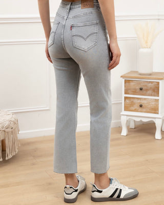 Nancy Cropped Flare Jeans 'Light Grey' pre