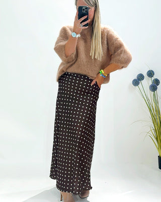 Pretty Woman Brown Polka Dot Skirt 'Brown & Cream'