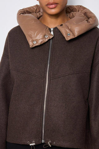 Olena Hooded Bomber Jacket 'Brown'