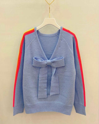 Bow Raina Knit Jumper ‘Blue’