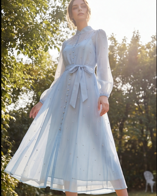 Olivia Embellished Dress 'Baby Blue'