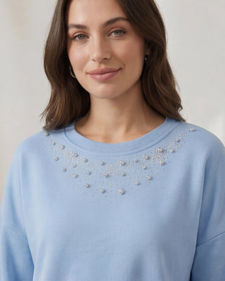 Kay Embellished Sweatshirt 'Baby Blue'