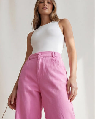Tulip Balloon Leg Trousers 'Pink'