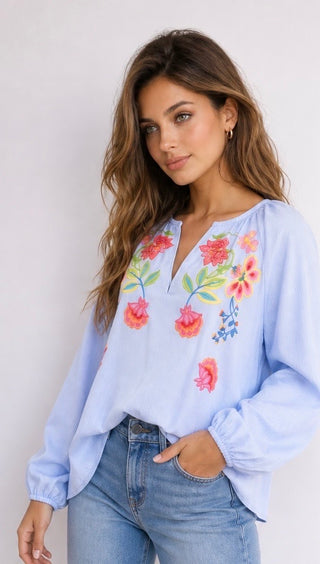 Bronte Embroidered Blouse 'Multicoloured' LIVE