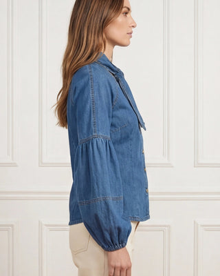 Nina Balloon Sleeves Shirt 'Classic Denim'