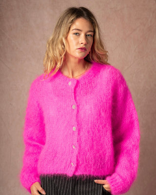 Eden Kid Mohair Knit Cardigan 'Pink'