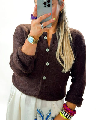 Knit Jordan Cardigan 'Choco Brown'