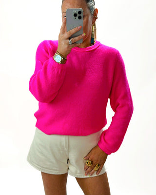 Betsy Alpaca Knit ‘Neon Pink’