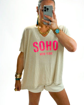 Soho Iridescent Knit T-Shirt 'Gold'