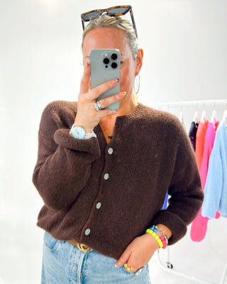 Knit Jordan Cardigan 'Choco Brown'
