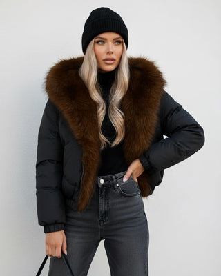 Carmen Luxury Puffa Jacket 'Black & Brown'