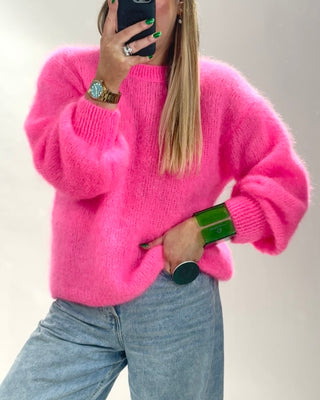 Geri Kid Mohair Knit Jumper 'Hot Pink'