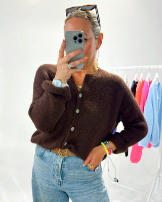 Knit Jordan Cardigan 'Choco Brown'