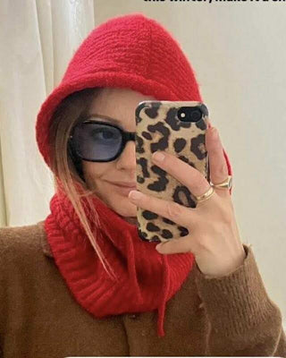 Hooded Knit Accessory 'Red'
