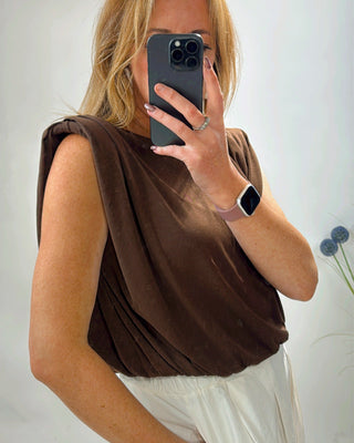Serena Brown T top 'brown' ''