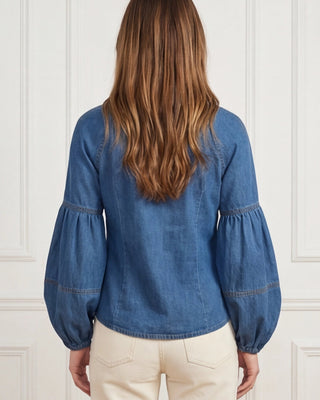 Nina Balloon Sleeves Shirt 'Classic Denim'