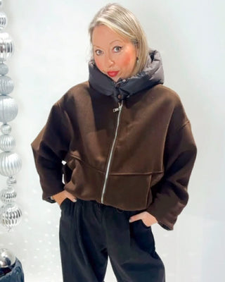 Sia Hooded Bomber Jacket 'Brown'