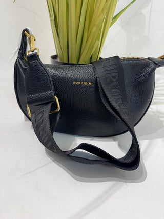 Black vegan leather cross body