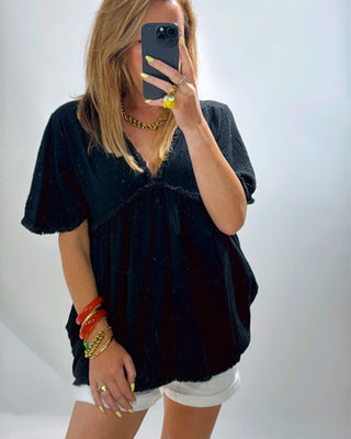 Bonie V-Neck Blouse 'Black'