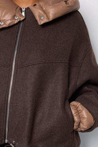 Olena Hooded Bomber Jacket 'Brown'