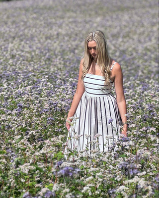 Janine Striped Dress 'Cream & Black'