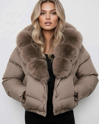 Helga Fur Puffa Jacket 'Cappuccino'