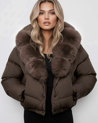 Helga Fur Puffa Jacket 'Choco Brown'