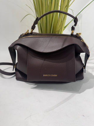 Chocolate brown vegan leather hold all