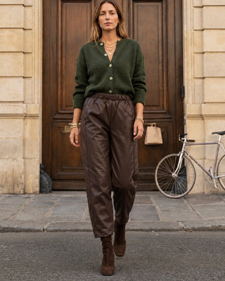 Mila Faux Leather Trousers 'Dark Brown' LIVE 31/9