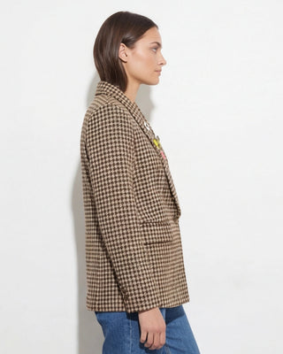 Marigold Houndstooth Blazer 'Brown'