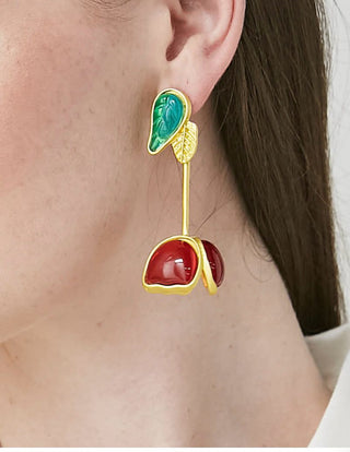 Tulip Earrings Gold/Multicoloured