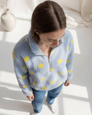 Poppy Fleece 'Baby Blue & Lemon'