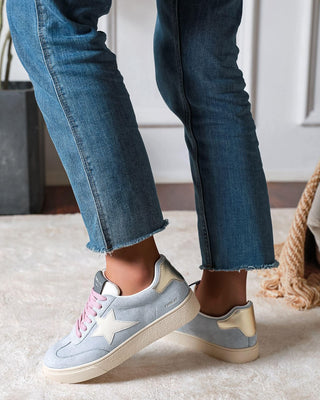 Willow Trainers ‘Baby Blue with Pink Lace'