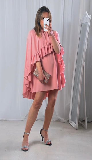 Lucia Frill Dress ‘Blush Pink’