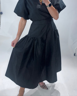 Vivienne Silk Taffeta Skirt 'Black'