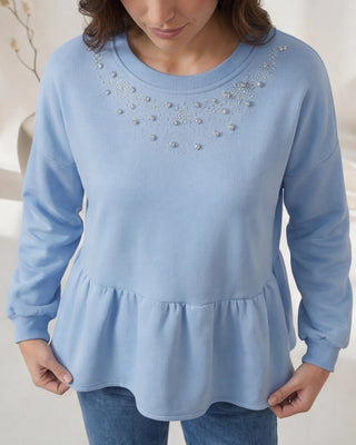 Kay Embellished Sweatshirt 'Baby Blue'