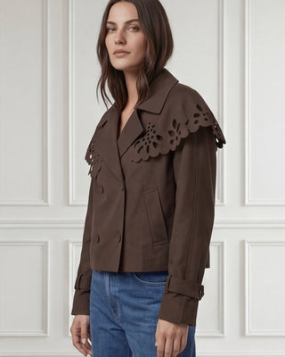 Joyce Cropped Trench 'Brown'