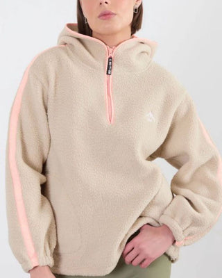 Isla Hooded Fleece Quarter Zip ‘Beige’