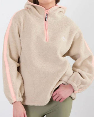 Isla Hooded Fleece Quarter Zip ‘Beige’