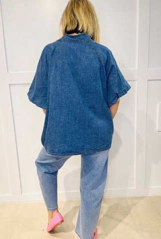 Leah Bow Top ‘Denim’