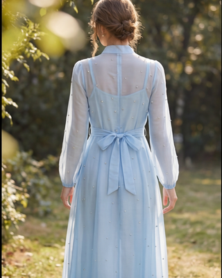 Olivia Embellished Dress 'Baby Blue'