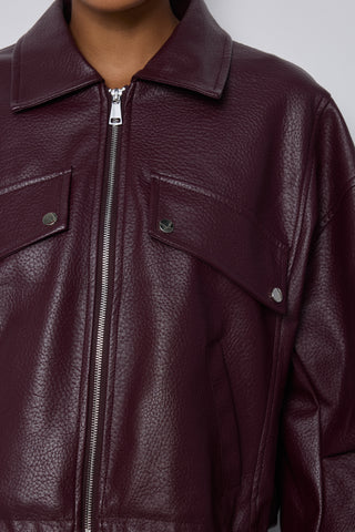 Betina Faux Leather Jacket 'Burgundy' pre order