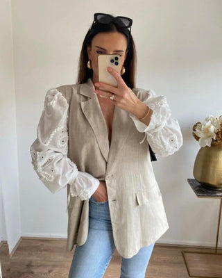 Aga Embroidery Anglaise Blazer ‘Cream’ PreOrder