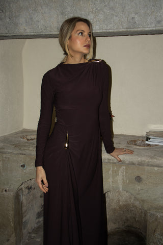 Barbara Long Sleeves Dress 'Brown'
