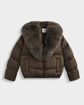 Helga Fur Puffa Jacket 'Choco Brown'