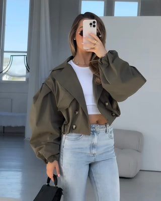 Margot Cropped Trench Jacket ‘Khaki’