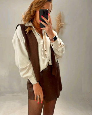 Sadie Shirt with Scarf 'Beige'