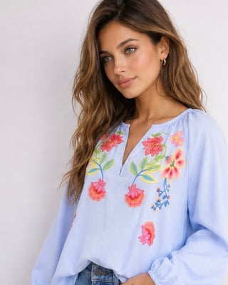 Bronte Embroidered Blouse 'Multicoloured' LIVE